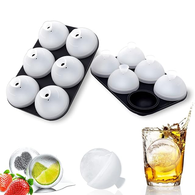 Stampo per ghiaccio sferico in silicone HONYAO con coperchio