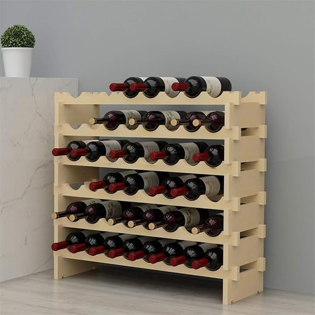 Portabottiglie in legno sogesfurniture, 48 bottiglie